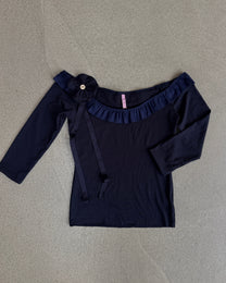 Frill Off-Shoulder Top - Midnight
