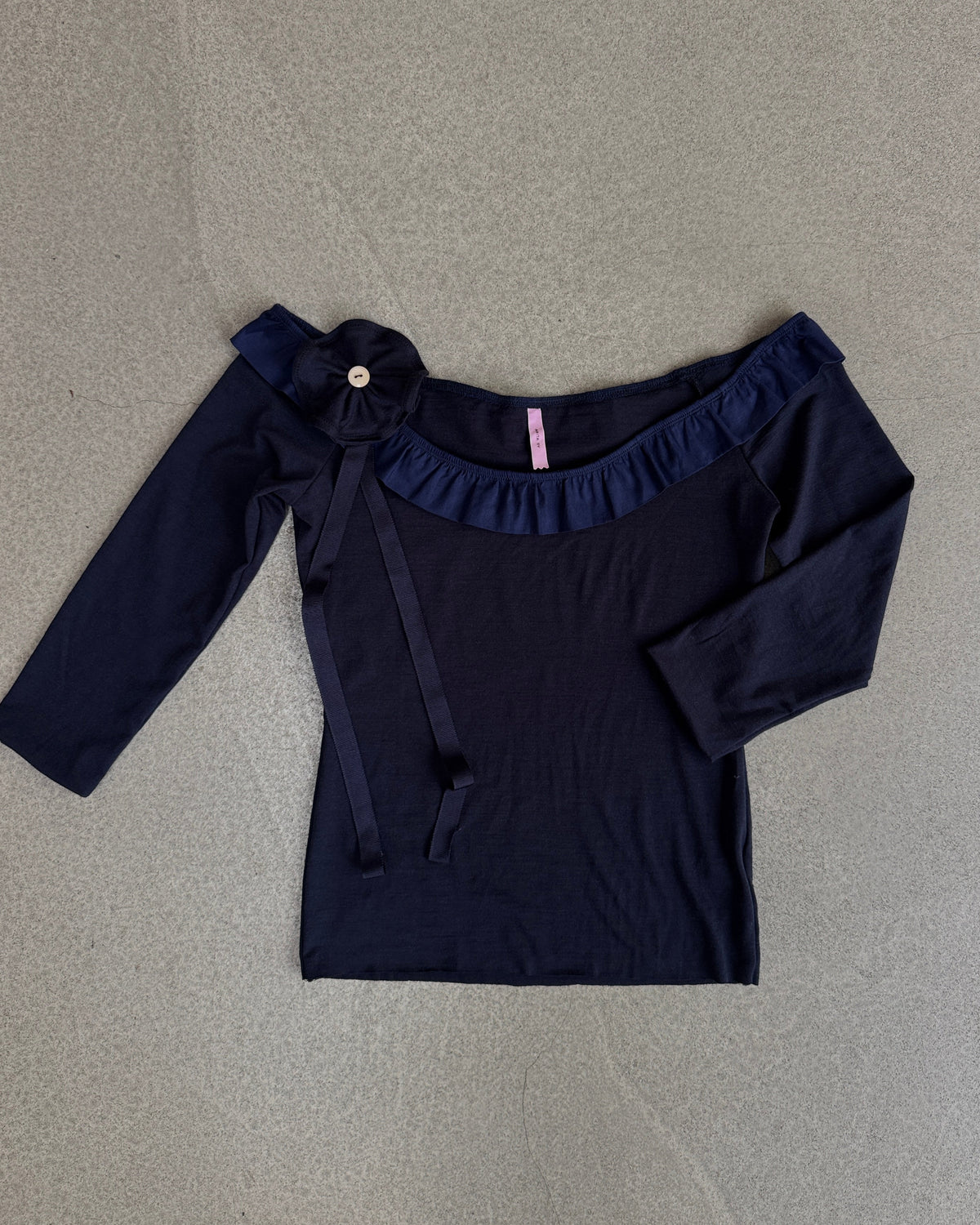 Frill Off-Shoulder Top - Midnight