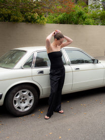 Wool Slip Trouser - Black