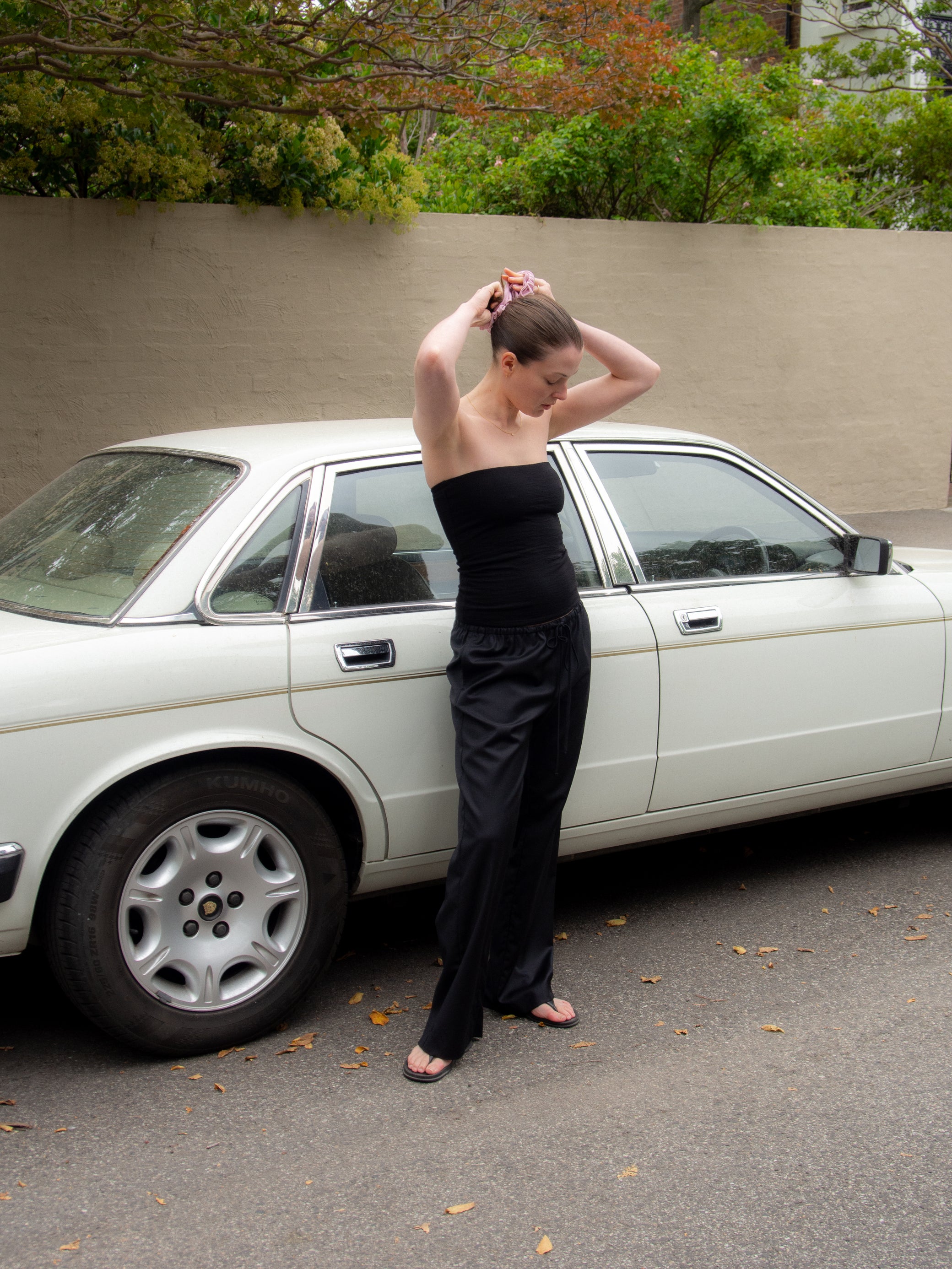 Wool Slip Trouser - Black