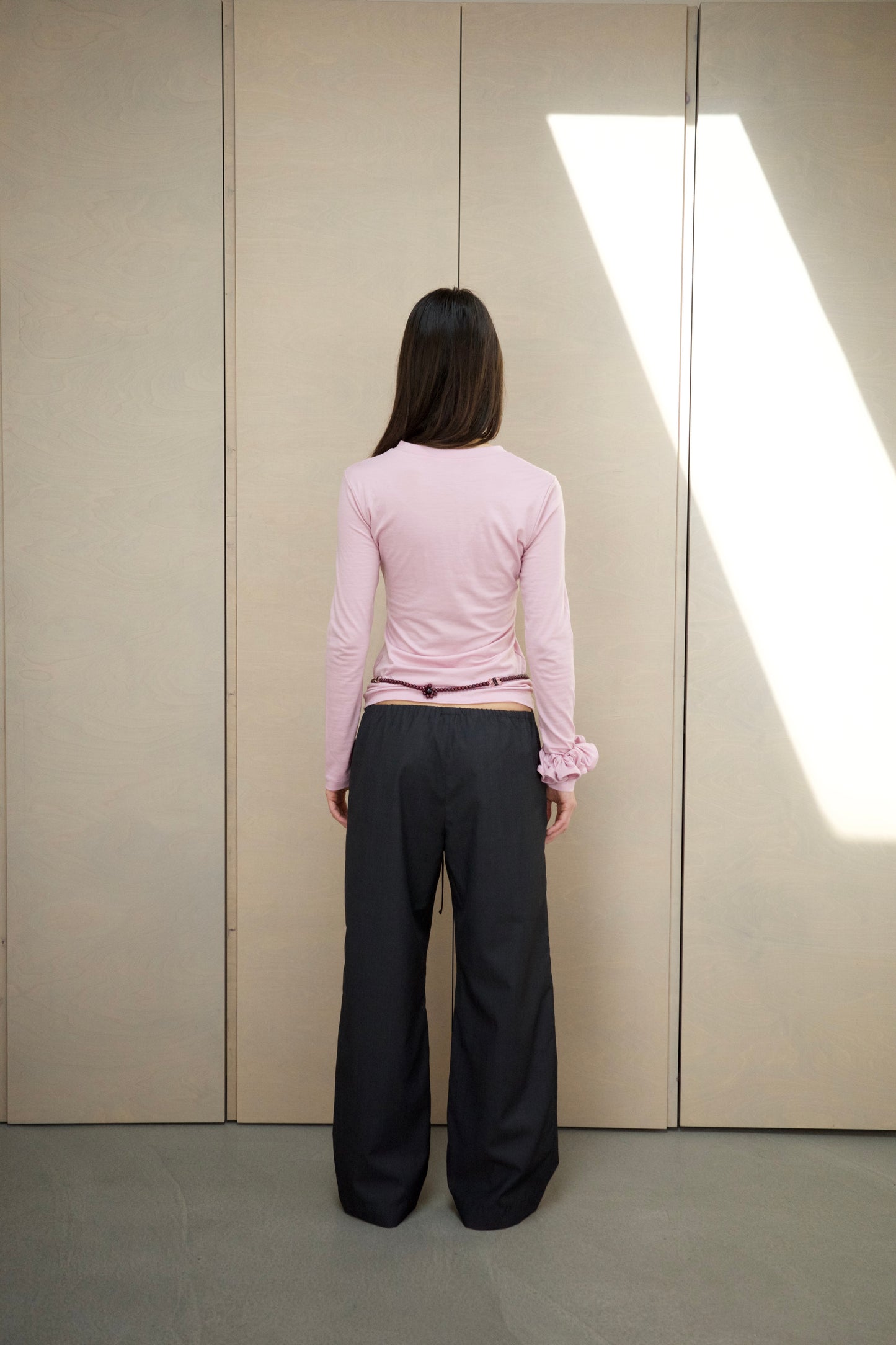 Slip Wool Trousers - Charcoal