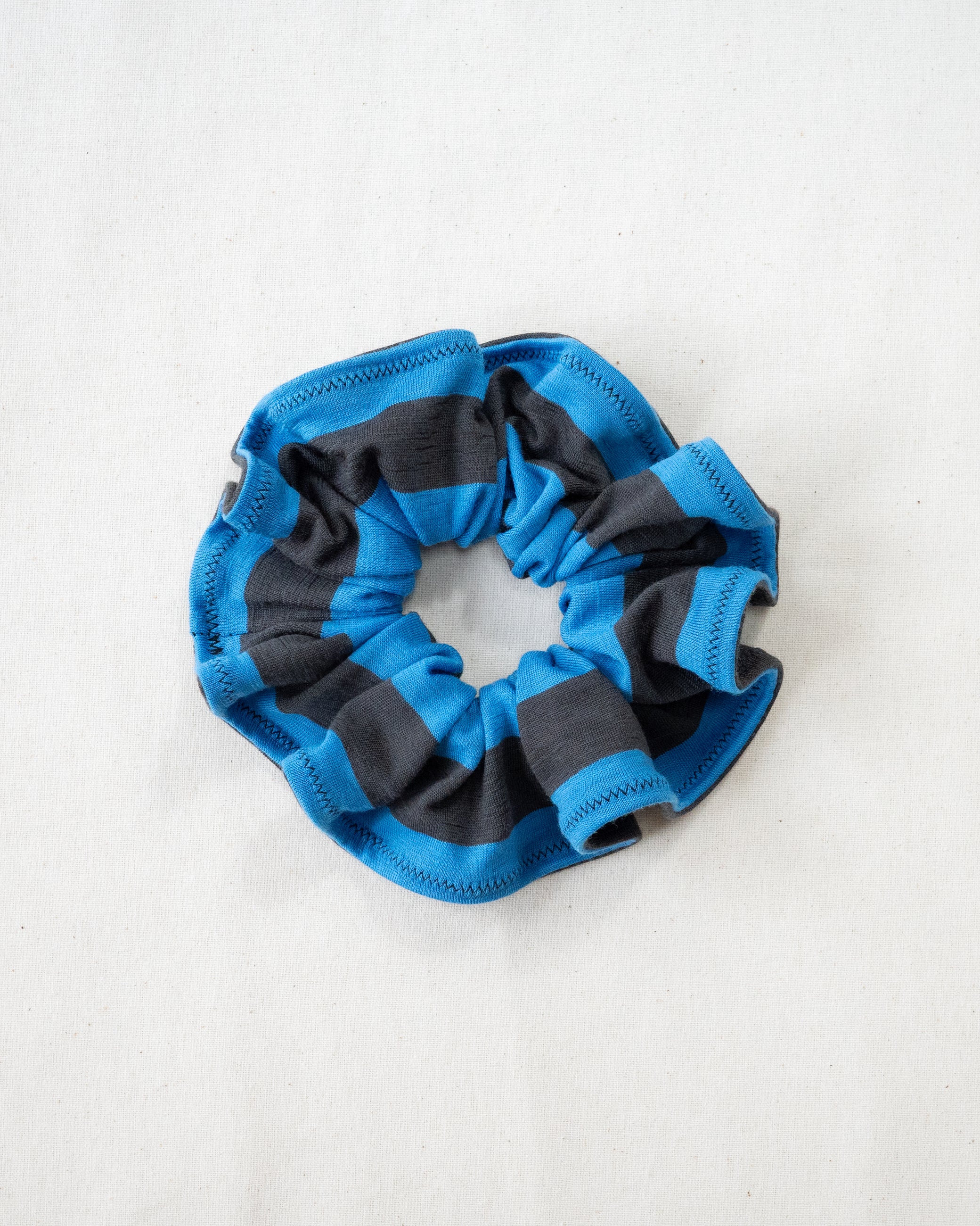 Merino Scrunchie - Blue Stripe