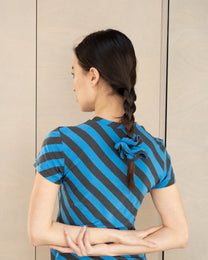 Merino Scrunchie - Blue Stripe
