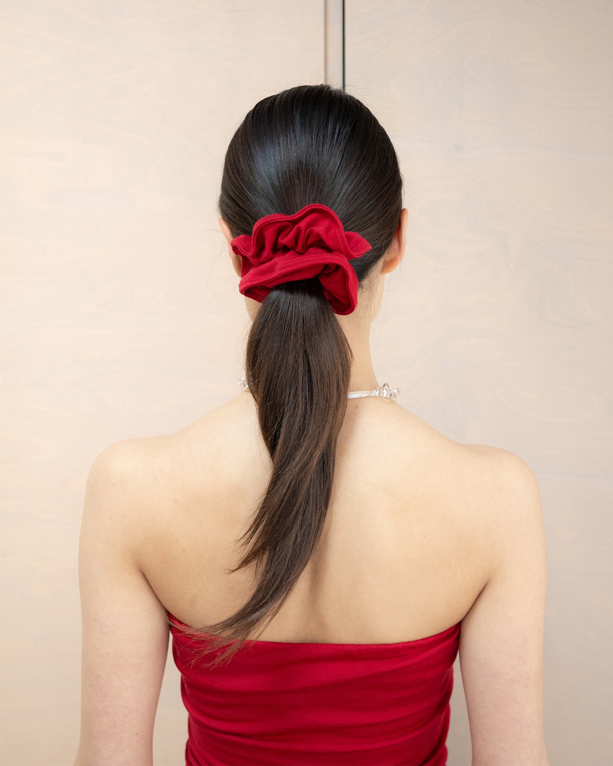 Merino Scrunchie - Crimson
