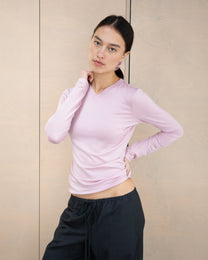 High V-Neck Longsleeve - Blush